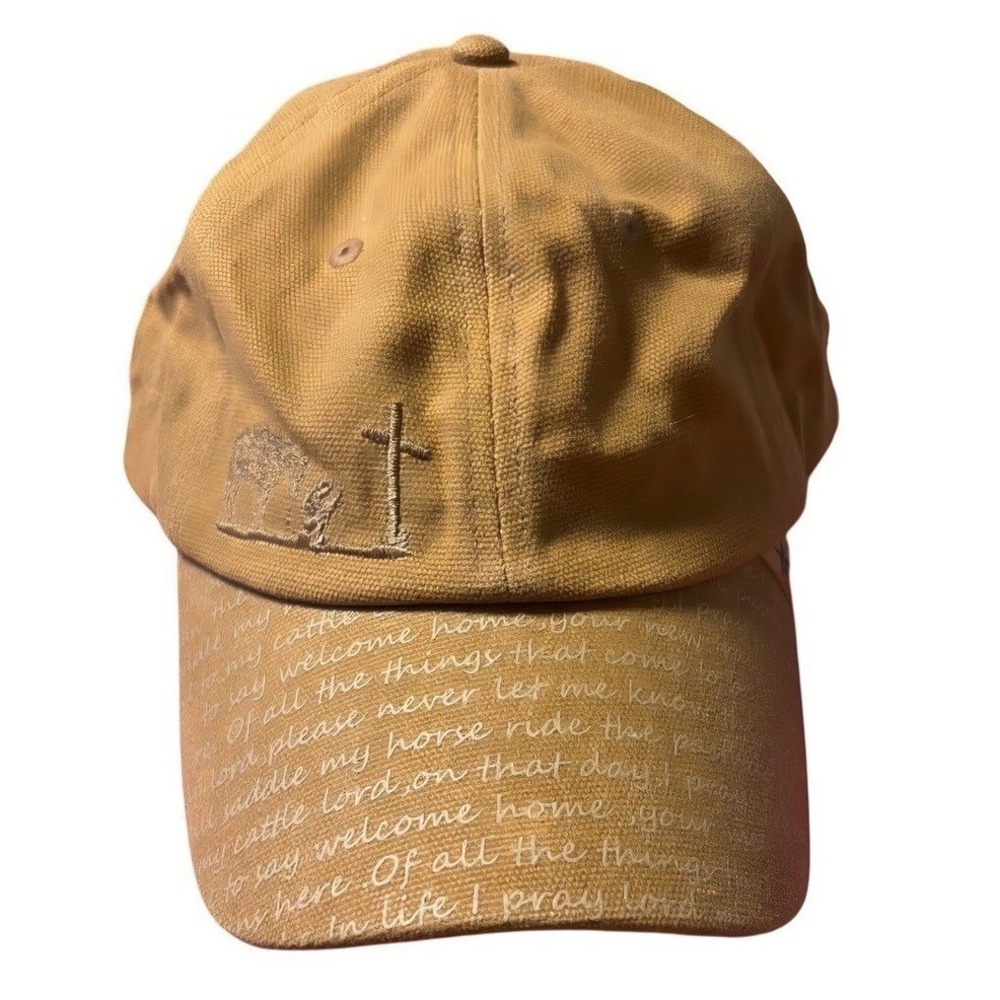 American Hat‎ Makers Tan Embroidered Cross Baseball Cap OSFM Neutral Classic